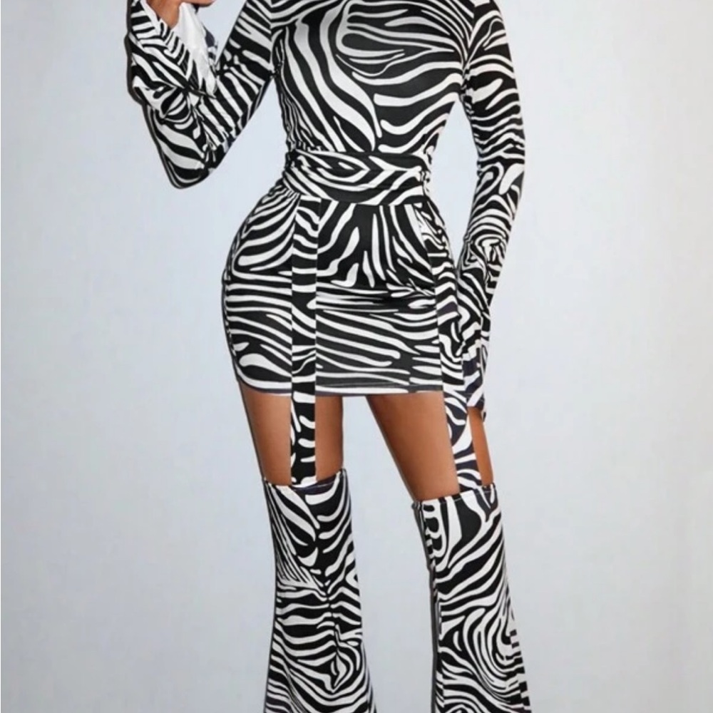 SHEIN Black and White Zebra Print Outfit